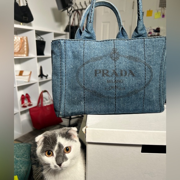 Prada Tote Bag  Blue Denim - Picture 11 of 12